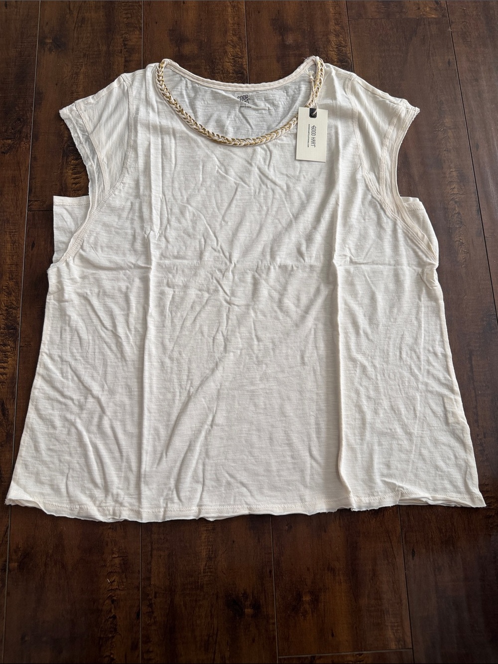 Matilda Jane Cream Short Sleeve Tee with Chain Trim